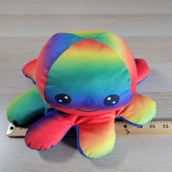 Goffa Rainbow Octopus Plush Stuffed Animal 11" Happy Colorful Soft Cuddle Toy - Picture 6 of 6